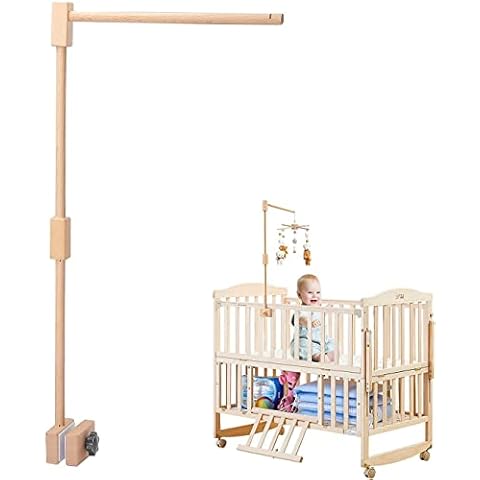 let s Make Crib Mobile Arm Wooden Baby Mobile Crib Arm Baby Mobile Holder for Nursery Decor --- Upgraded Version with Control Knob Cover