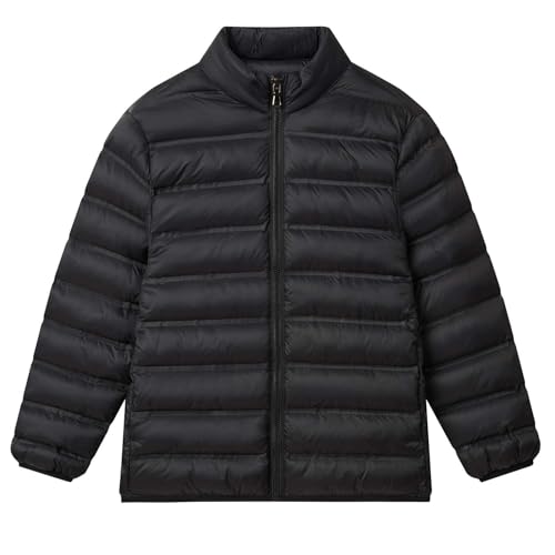 Echinodon Kids 3 In 1 Winter Jacket Water Resistant Warm Padded Jacket Child Detachable Inner Coat Outdoor Walking Hiking Jacket Black 160 - Image 5
