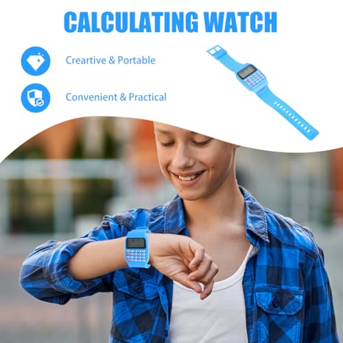 iplusmile Calculator Watch, Digital Watch, Wrist Geometric Operation Watch Financial Calculator Watch with Resin Strap for Students Office（2Pcs2