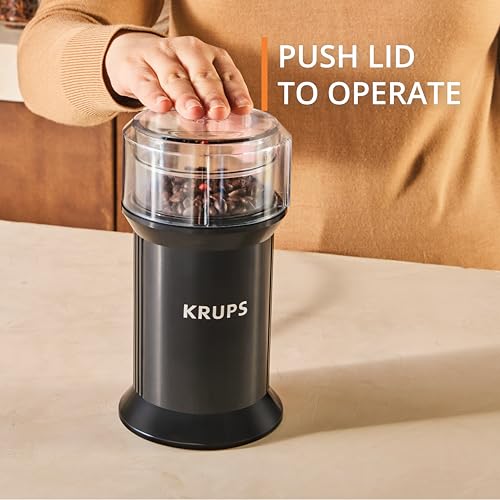 KRUPS Electric Blade Coffee Grinder 1.6 Oz, Adjustable Coarse to Fine for the Perfect Espresso, Grind Coffee Beans, Spices & Herbs, Removable Dishwasher Safe Bowl, Black by KRUPS - Image 3