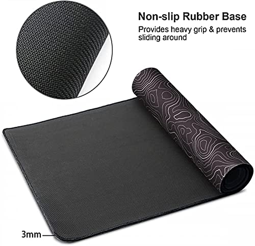 Image of AQQA Large Mouse Pad Mat(11.8X31.5 In Extended Gaming Mouse Pad With Non-Slip Rubber Base,Background Topographic Map Lines Contour Geographic For Gaming Office Laptop Computer Men Women