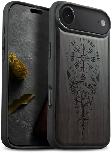 Carveit Magnetic Case for iPhone Air [Wood and Hybrid Silicone] A...
