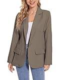 longblazer kariert braun Diese offene Basic Blazerjacke lässt sich leicht mit Blusenhemden, Tanktops und verschiedenen Röcken, Jeans, ect. Business-Casual-Blazer für den Alltag oder das Büro, Arbeit, Meeting, Party, Ausgehen usw.