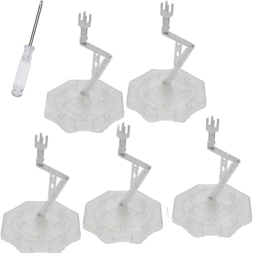 HG RG - Base de acción para pasatiempos, soporte de exhibición compatible con Gundam HG RG con destornillador (5, 1100 transparente)