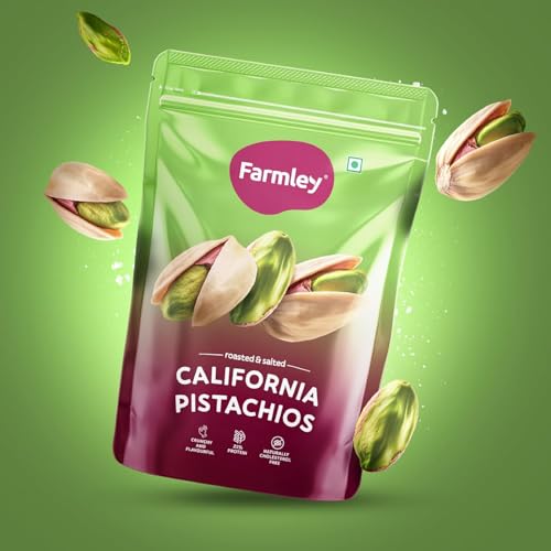 Image of Farmley Premium California Roasted & Salted Pistachios Whole Shelled Pista Dry Fruits Pack (250 g)