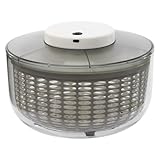 6.34Qt Electric Salad Spinner 6W High Efficiency Fruit Vegetable Washer Dryer Vegetable Dehydrator for Kitchens Cafeterias Gray