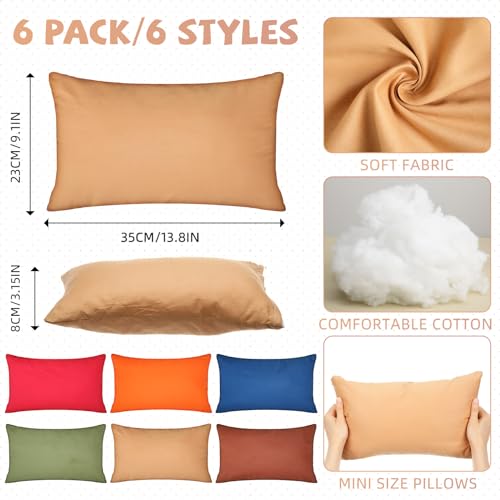Set 6 Almohadas pequeñas de fibra multicolor 35.6x22.9 cm miniatura 2
