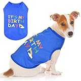 Dog Birthday Shirt Slogan Vest It's My Birthday Cute Dog T-Shirt Clothes for Chihuahua Teacup Shia Tzu Yorkie Puppy Cat Party Outfit Pet Apparel (1 Pc Clothes, S)