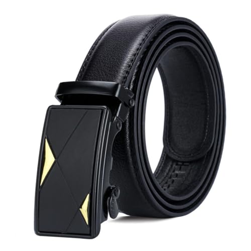JSEIAJB Casual Men's Automatic Buckle Belt With Black Side Buckle Belt
