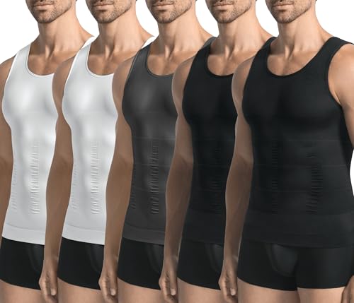 Image of 3 Pack Compression Shirt Men Body Shaper Vest Workout Tank Top