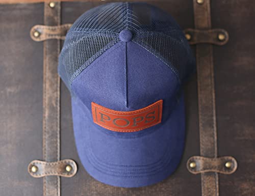Image of Dad Hat Gift for Father's Day - New Grandpa Gift Trucker Hat for Dad Golf Hat with Custom Leather Patch