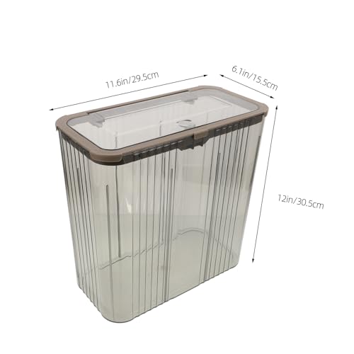 Caneca de basura con tapa gris de plástico para baño miniatura 2