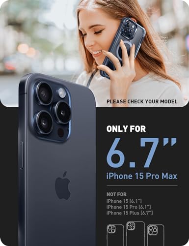 Image of i-Blason AresMag for iPhone Pro Max Case with Built-in Screen Protector, Clear Full-Body Anti-Slip Shockproof Rugged Bumper Case Compatible with MagSafe (Navy)