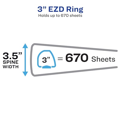 Image of Avery Heavy-Duty View 3 Ring Binder, 3 inch EZD Rings, 1 Black Binder