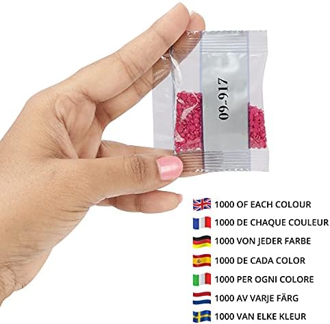 HANDI STITCH Diamond Painting Round Diamonds (60,000 Pack) - 60 Colours/1000 Pieces of each Colour - Self Seal Bags and Labels - Replacement Diamond Beads for Cross Stitch DIY, Crafts & Freestyle Art