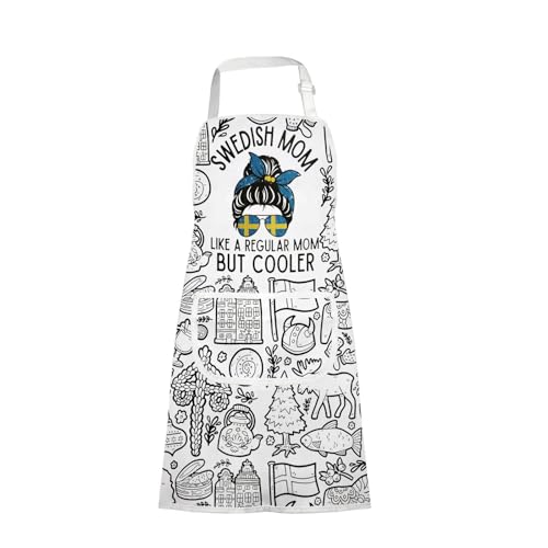VAMSII Swedish Kitchen Apron Swedish Cooking Merch For Swedish Mom