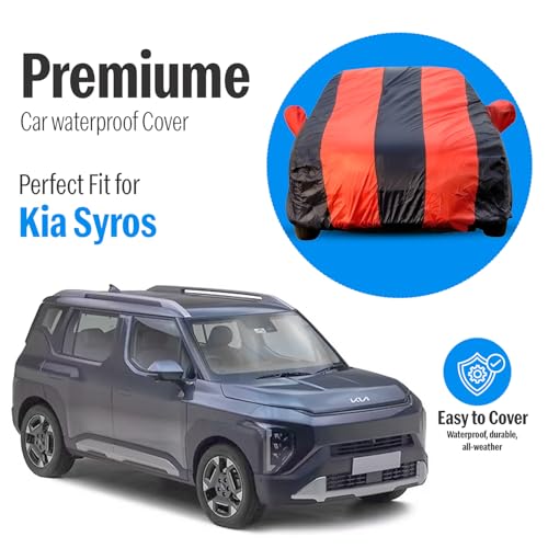 Image of Autofact Car Body Cover for Kia Syros, Triple-Stitched, Windproof with Buckle Belt, Elastic Hem, UV Protection, Scratchproof & Dustproof, Soft Feather-Like Fabric for All-Weather Protection