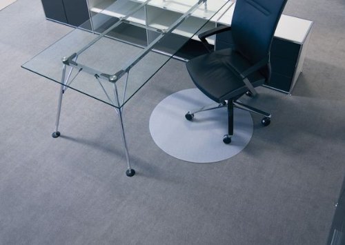 Preisvergleich Produktbild BSM Bodenschutzmatte für Teppichböden 60cm milchig / transparent rund