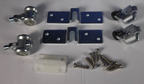 Schiebetür Beschlagset mit Laufwagen/Laufkatze | Laufschiene 300 cm Stahl | Belastbar bis max. 55 kg | 2 Auflaufstopper | Wartungsfreie Leichtgängige Geräuscharme Laufrollen