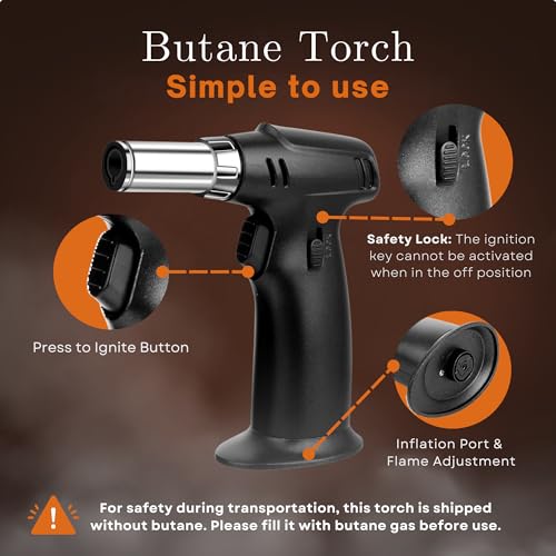 Bon Apperoo™ 2-Glass Culinary Smoker Box with Torch | Portable Cold Food and Cocktail Infuser | Indoor Whiskey and Bourbon Smoking Kit | Ideal for Drinks and Charcuterie | Butane Not Included