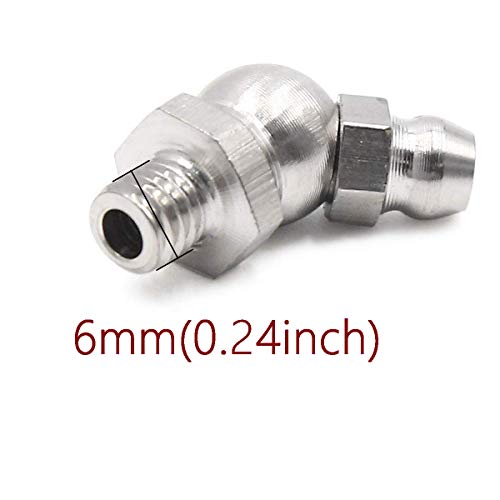Image of COMOK Silver Tone 45 Degree Stainless Steel Grease Nipple Car Use Fitting 20pcs (M6)
