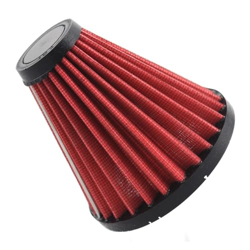 Filtre d'admission d'air froid universel de 4 pouces pour moto avec cône rouge