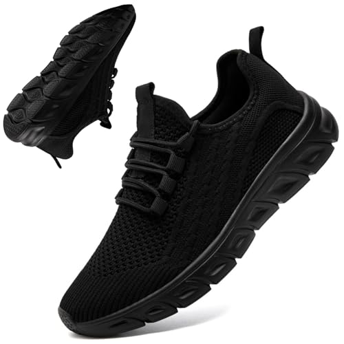 YTATSP Sneakers for Men Tennis Running Gym Workout Shoes Comfortable Casual Walking Shoes Black Size Men 8