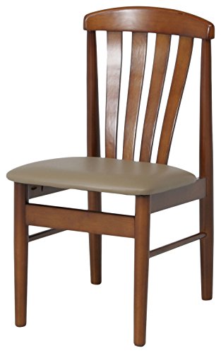 不二貿易 木製 ダイニングチェア 座面クッション付き ブラウン 90211