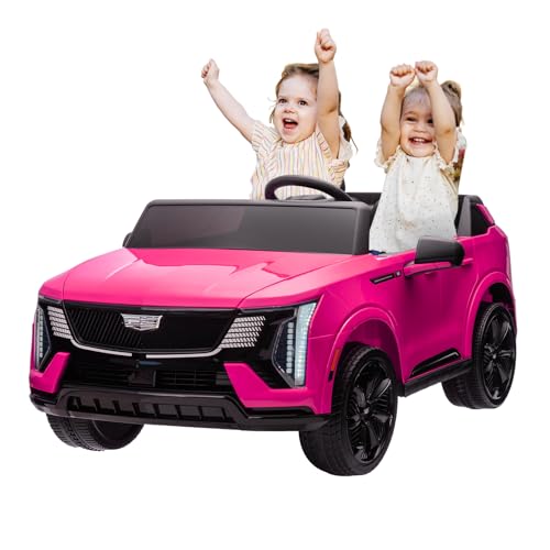 GarveeLife 24V 2 Seater Kids Ride On Car Licensed Cadillac Electric Car Toy for Toddlers Battery Powered Ride On Truck with 2.4G Remote Control, Sprin