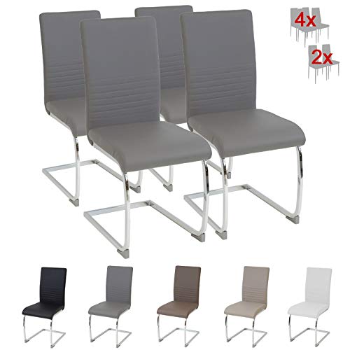 Albatros Silla Cantilever BURANO Set de 4 sillas Gris, SGS Probado
