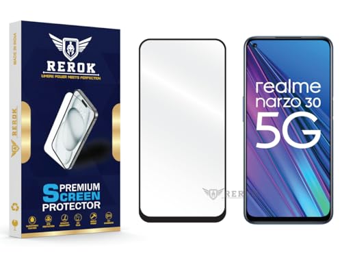 Image of Gorilla Tempered Glass Screen Protector Compatible with Realme Narzo 30 5G [Pack of 1] | Edge-to-Edge, Bubble-Free, Case Friendly, Easy Installation Kit