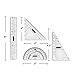 Emraw 9 Piece Math/Geometry Tool Set Includes: Scale-Arm Compass with a Pen, White Eraser, Lead Pencil with Lead Refills & Protractor Set - Great for School, Home & Office - (2-Pack)