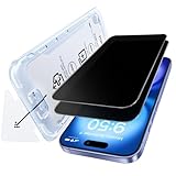 SMARTDEVIL 2 Pack Privacy Screen Protector for iPhone 16, Anti-Spy Tempered Glass, 9H Hardness, Scratch Resistant, Easy Installation, Bubble Free, Case Friendly