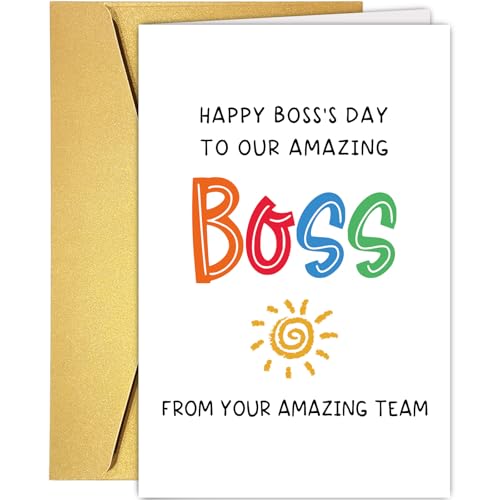 Supoeguk Hilarious Boss Day Card from Team, Funny Boss's Day Card for Boss, Happy Boss's Day to Our Amazing Boss from Your Amazing Team