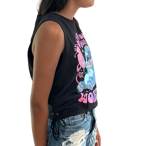 Camiseta Stitch juvenil de algodón con lazo ajustable contra el calor 2