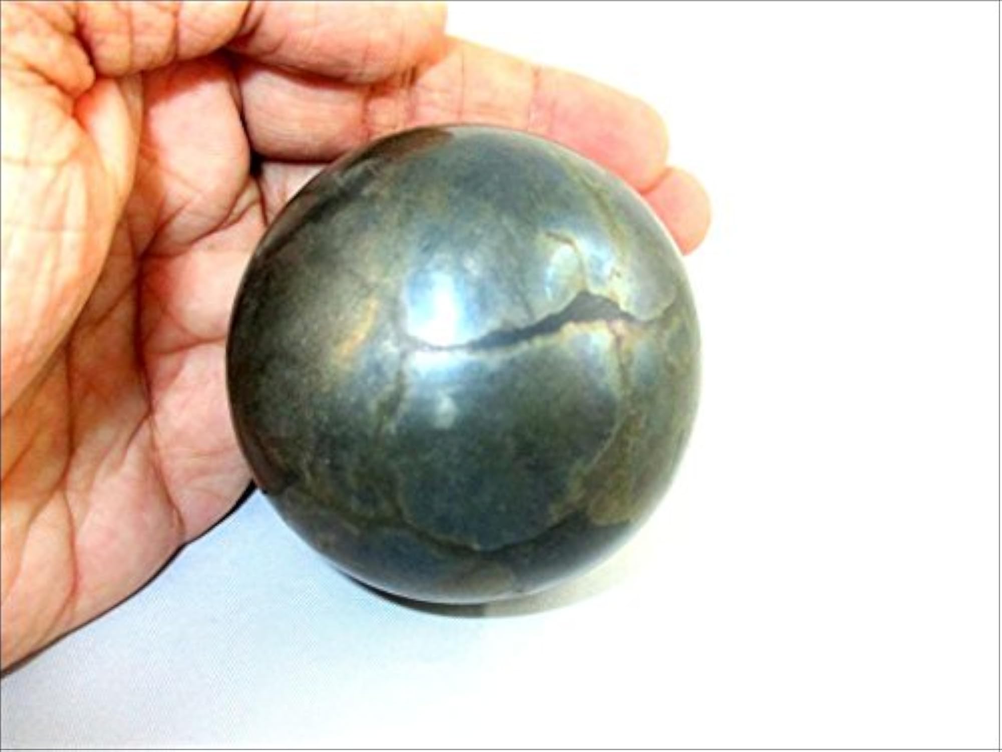 Jet Pyrite Hand Carved Crystal Ball Sphere, Healing