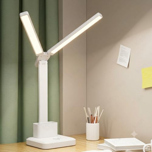 Image of Kian LED Desk Lamp with Pen & Phone Holder - USB Charging Study Lamp with Touch Sensor, Adjustable Brightness, Eye Protection & Foldable for Students, Reading & Office(Pack of 1) (Lamp 3)
