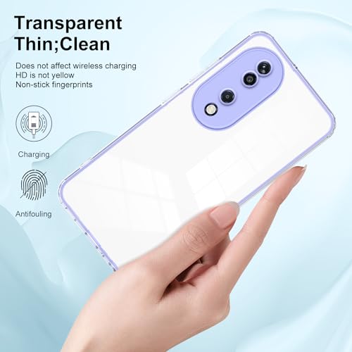 WOKEZ Genomskinligt lila telefonfodral för Honor X7b med stötfångare