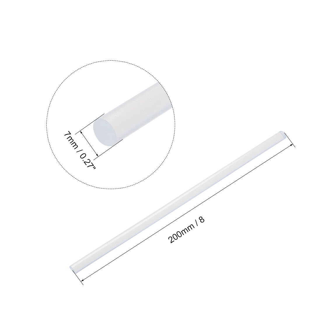 Generic Mini Hot Glue Gun Sticks 8-inch x 0.27-inch for Glue Guns, Clear 15pcs
