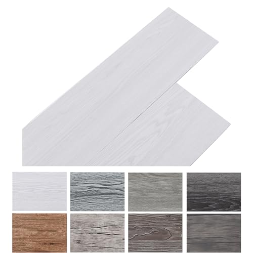 INMOZATA 5,02m²/ 36 Fliesen PVC Bodenbelag Selbstklebend Vinylboden Selbstklebend PVC Laminat -91,5 x 15,2cm -Dicke 2 mm Rutschfeste Wasserfest Schneidbar (Hellgrau)