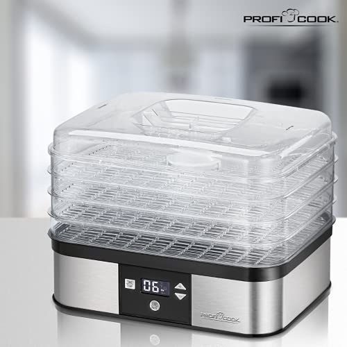 ProfiCook PC-DR 1116 Dörrautomat, 7-stufige elektronische Temperatureinstellung, Umluftgebläse, Umluftfunktion, Timer, LCD-Display, variabler Einsatz, Edelstahlgehäuse, 350 Watt – Bild 8