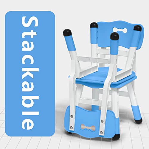 Adjustable Kid Chairs Indoor 3 Level Adjustable Suitable For Children Age 2-6. Maximum Load-Bearing 220Lbs Suitable For Family Classroom And Nursery Child Seat Set (2-Pack-Navy Blue) #TOP4