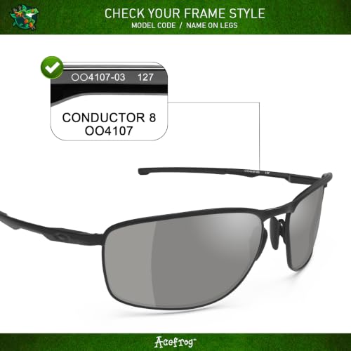 Image of Acefrog 5 Pairs Polarized Replacement Lenses for Oakley Conductor 8 OO4107 Sunglasses, Perfectly Fit, Shatterproof, Anti-scratch, Value Pack