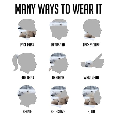 Neck Gaiter Face Mask Breathable Wind-Proof Face Cover Snow Animal Polar Bear Sun Cooling Dustproof Mask Balaclava Bandana Headwear for Men Women miniatura 5