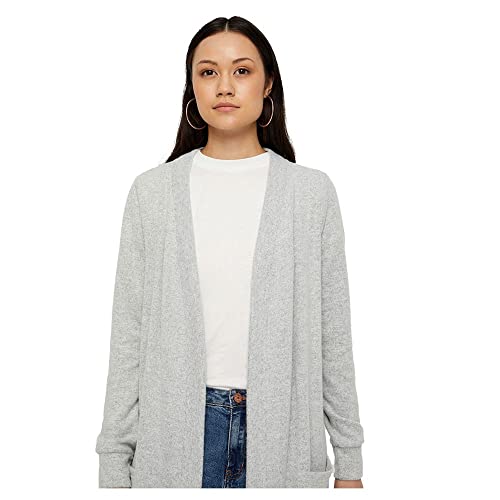 NOISY MAY Damen Nmcity L/S Long Noos Cardigan, Light Grey Melange, XL EU – Ansicht 3