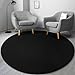 Gifeas Ultra Soft Round Area Rugs for Living Room Bedroom, 4x4 Feet Black Thickened Memory Foam Modern Indoor Circle Carpets, Non-Slip Comfy Circular Rug for Boys Girls Nursery Room Home Decor