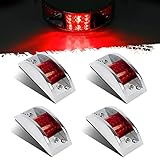 Partsam 4x Red Sealed Chrome Armored LED Trailer Clearance and Side Marker Light 12 LED