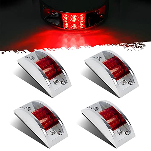 Partsam 4X Red Sealed Chrome Armored Led Trailer Clearance And Side Marker Light 12 Led #TOP12