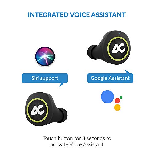 Image of AirBolt 505 True Wireless (TWS) Earbuds - Bluetooth 5.0, Full Touch Earphones, IPX5 Water Resistant, HD Stereo Sound, High Bass, InBuilt MIC, Upto 36 Hours Playtime with Charging Case (Green + Black)
