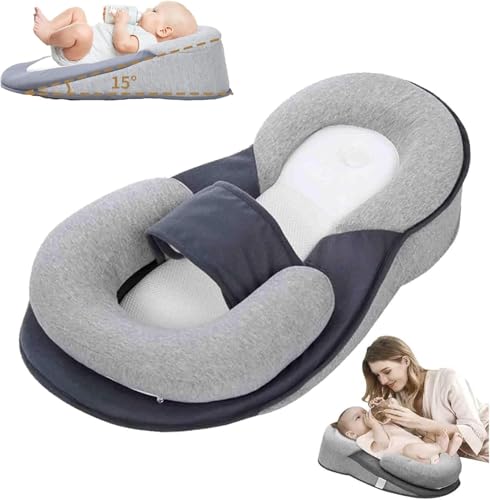Image of BOOMY LINS Baby Wedge Pillow for Newborn,Baby Feeding Support Pillow,Reflux Pillow for Baby,Reducing Spit-Up Nursing Pillow,Anti Reflux Newborn Feeding Pillow